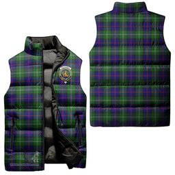 Scottish MacThomas Modern Clan Tartan Puffer Vest, Family Crest Plaid Sleeveless Down Jacket Scottish Plaid Tartan Plaid - ScotsTee - scotstee.com
