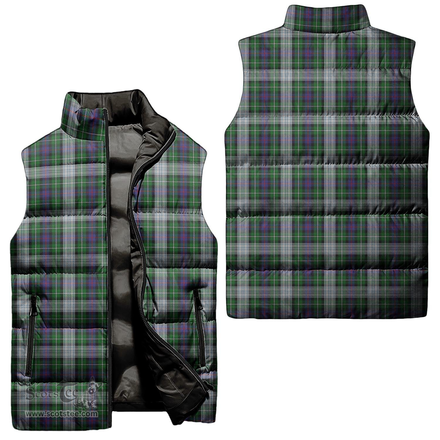 Scottish MacKenzie Dress Tartan Tartan Puffer Vest, Tartan Plaid Sleeveless Down Jacket Scottish Plaid Tartan Plaid - ScotsTee - scotstee.com