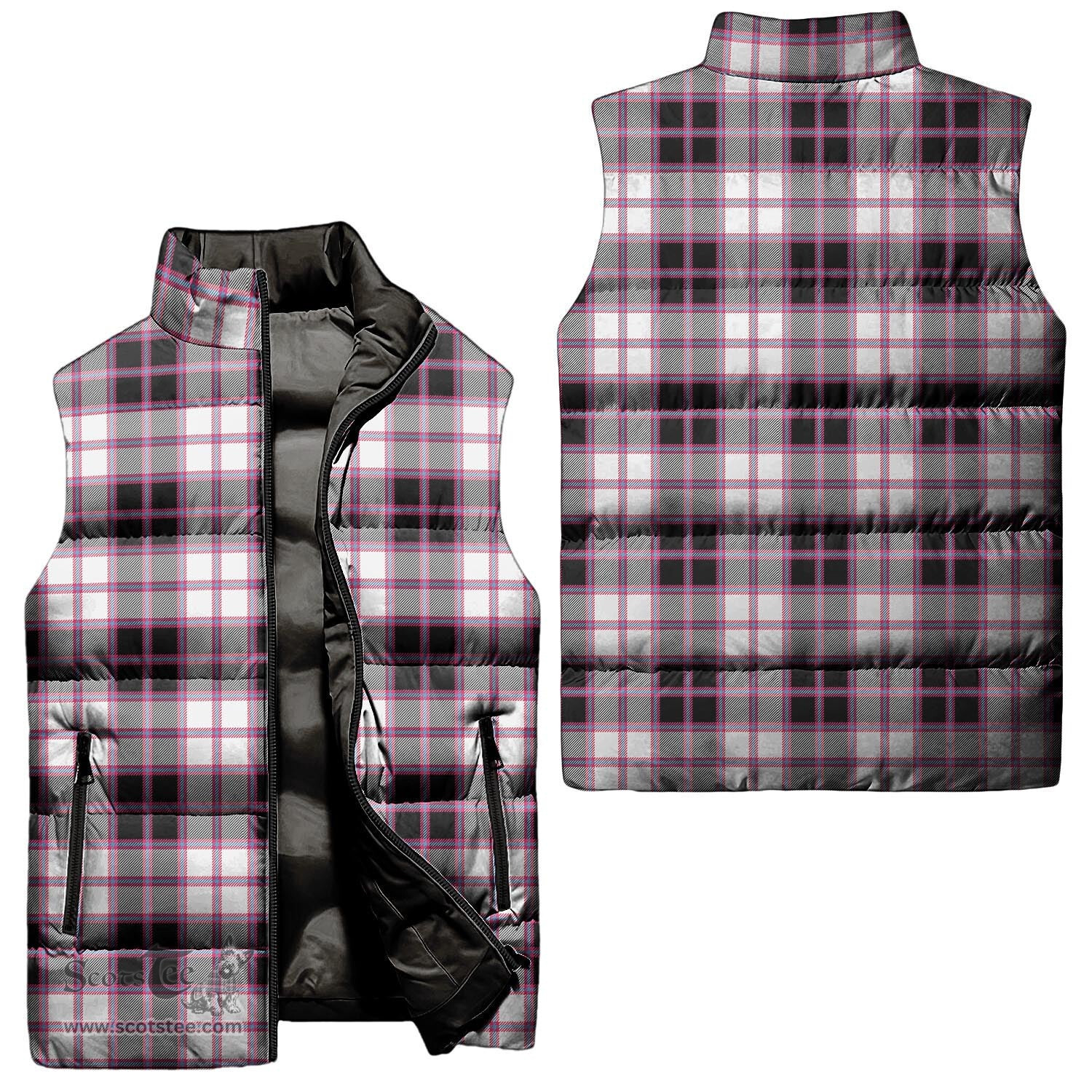 Scottish MacPherson Hunting Modern Tartan Tartan Puffer Vest, Tartan Plaid Sleeveless Down Jacket Scottish Plaid Tartan Plaid - ScotsTee - scotstee.com