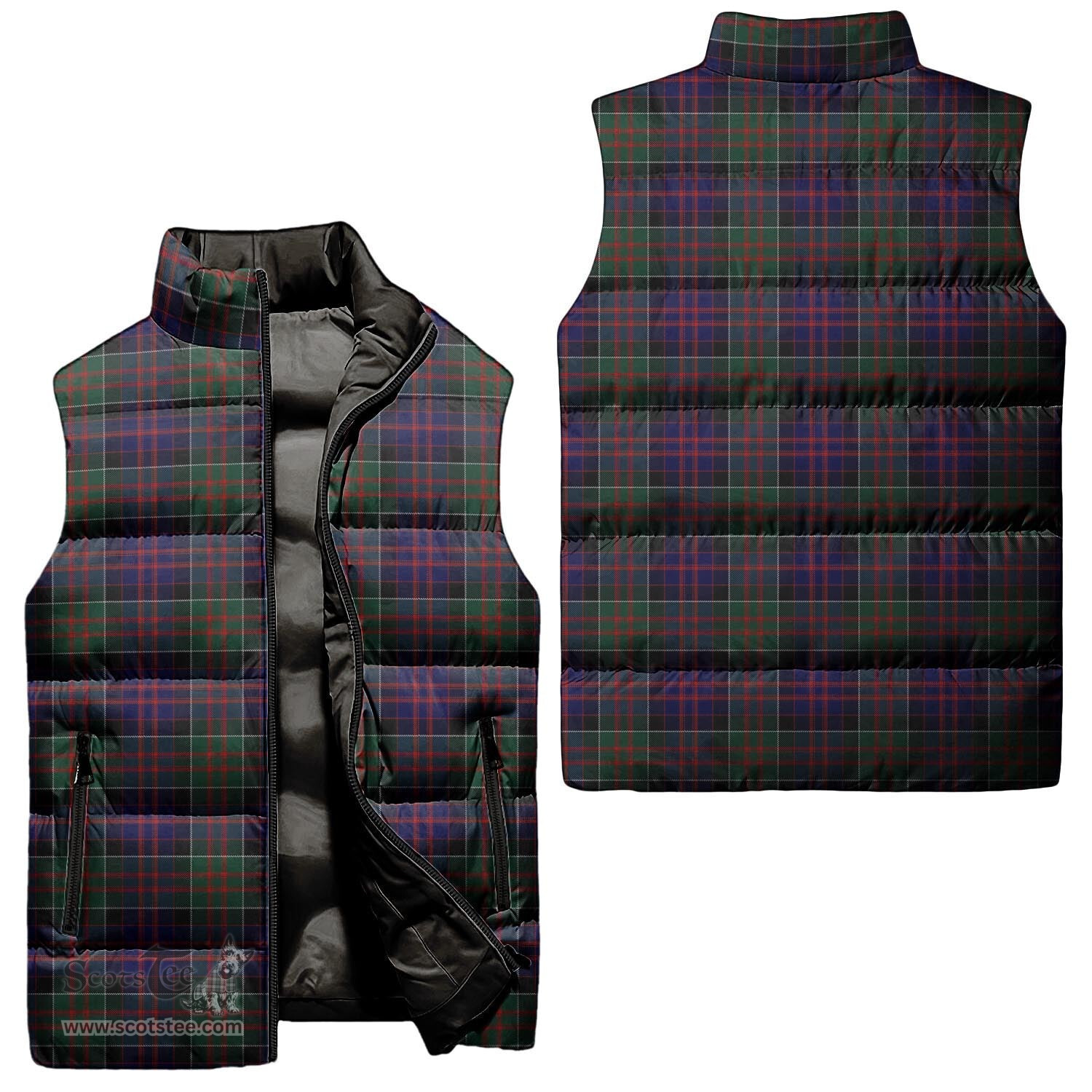Scottish MacDonald of Clan Ranald Tartan Tartan Puffer Vest, Tartan Plaid Sleeveless Down Jacket Scottish Plaid Tartan Plaid - ScotsTee - scotstee.com