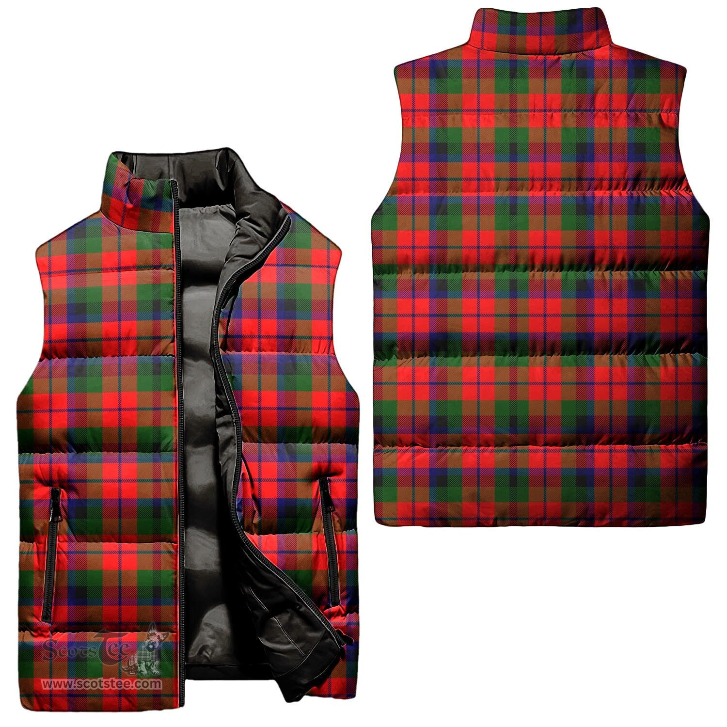 Scottish MacNaughton Modern Tartan Tartan Puffer Vest, Tartan Plaid Sleeveless Down Jacket Scottish Plaid Tartan Plaid - ScotsTee - scotstee.com