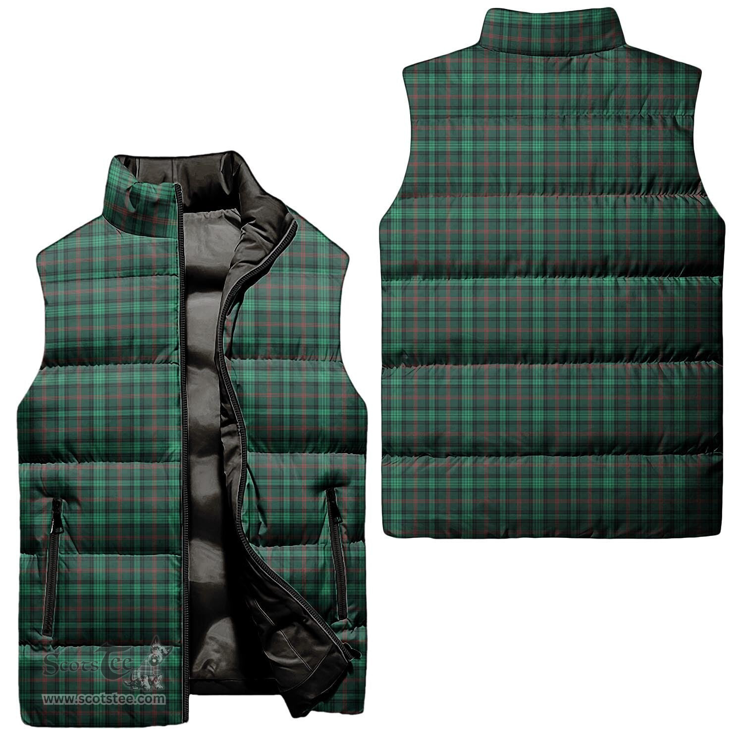 Scottish Ross Hunting Modern Tartan Tartan Puffer Vest, Tartan Plaid Sleeveless Down Jacket Scottish Plaid Tartan Plaid - ScotsTee - scotstee.com