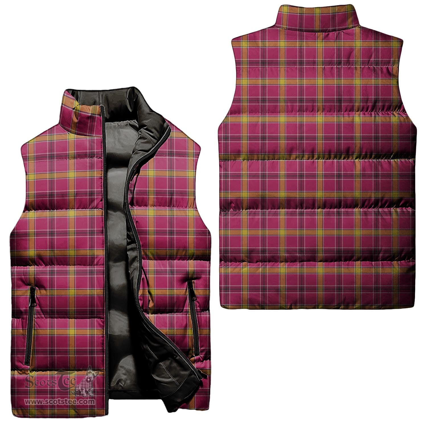 Scottish O'Meehan Tartan Tartan Puffer Vest, Tartan Plaid Sleeveless Down Jacket Scottish Plaid Tartan Plaid - ScotsTee - scotstee.com
