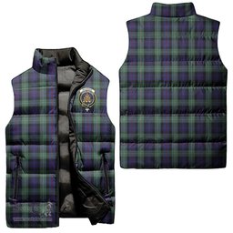 Scottish MacKenzie Hunting Green Clan Tartan Puffer Vest, Family Crest Plaid Sleeveless Down Jacket Scottish Plaid Tartan Plaid - ScotsTee - scotstee.com