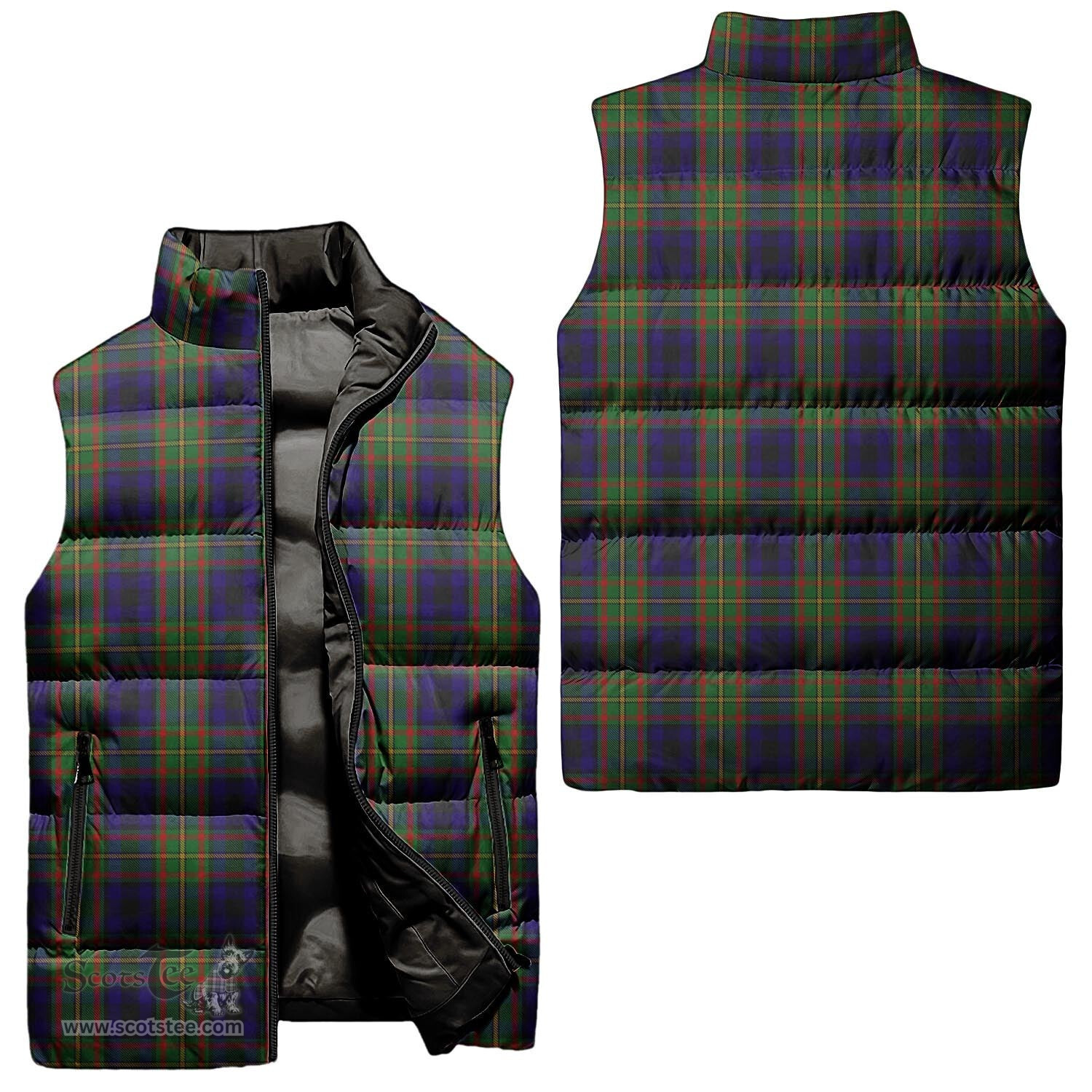 Scottish MacLeish Tartan Tartan Puffer Vest, Tartan Plaid Sleeveless Down Jacket Scottish Plaid Tartan Plaid - ScotsTee - scotstee.com