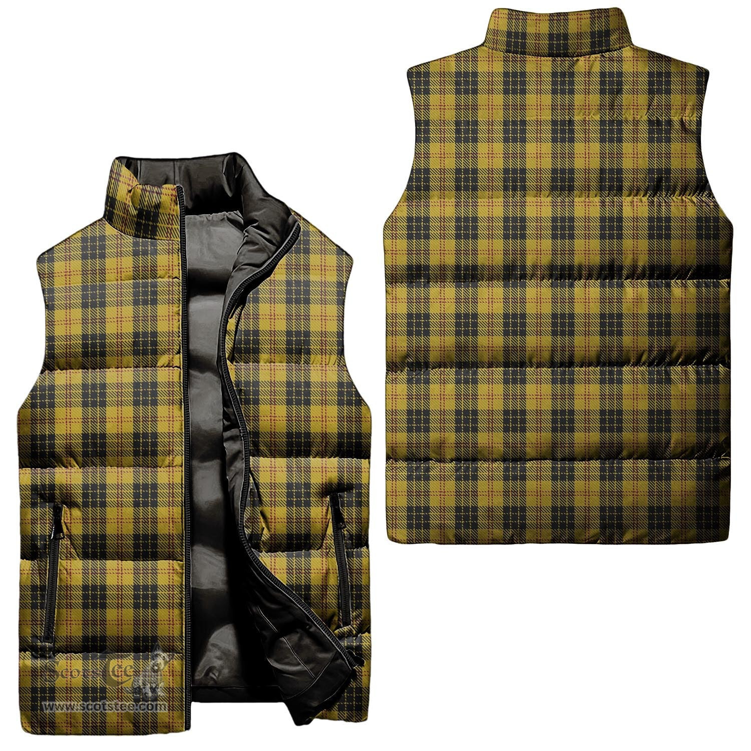 Scottish MacLeod Tartan Tartan Puffer Vest, Tartan Plaid Sleeveless Down Jacket Scottish Plaid Tartan Plaid - ScotsTee - scotstee.com