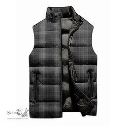 Scottish Stewart Mourning Tartan Tartan Puffer Vest, Tartan Plaid Sleeveless Down Jacket Scottish Plaid Tartan Plaid - ScotsTee - scotstee.com