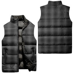 Scottish Stewart Mourning Tartan Tartan Puffer Vest, Tartan Plaid Sleeveless Down Jacket Scottish Plaid Tartan Plaid - ScotsTee - scotstee.com
