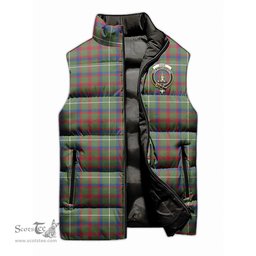 Scottish Shaw Green Modern Clan Tartan Puffer Vest, Family Crest Plaid Sleeveless Down Jacket Scottish Plaid Tartan Plaid - ScotsTee - scotstee.com