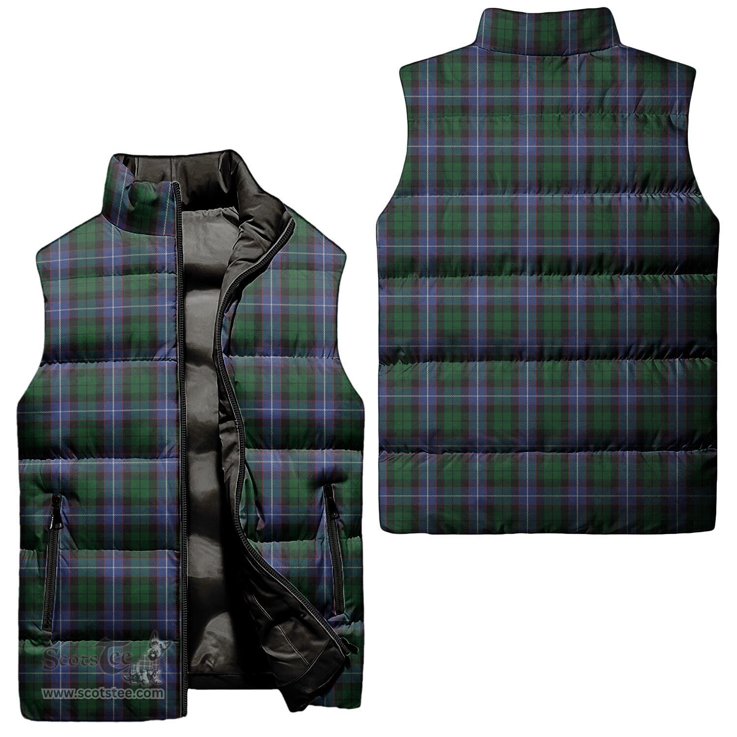 Scottish Russell or Mitchell or Hunter or Galbraith Tartan Tartan Puffer Vest, Tartan Plaid Sleeveless Down Jacket Scottish Plaid Tartan Plaid - ScotsTee - scotstee.com