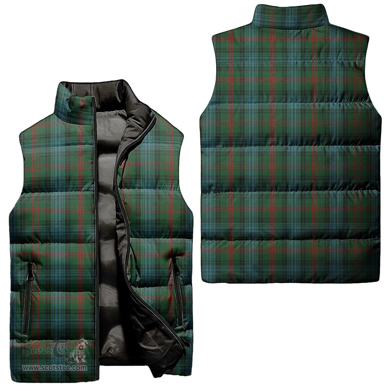 Scottish Ross Hunting Tartan Tartan Puffer Vest, Tartan Plaid Sleeveless Down Jacket Scottish Plaid Tartan Plaid - ScotsTee - scotstee.com