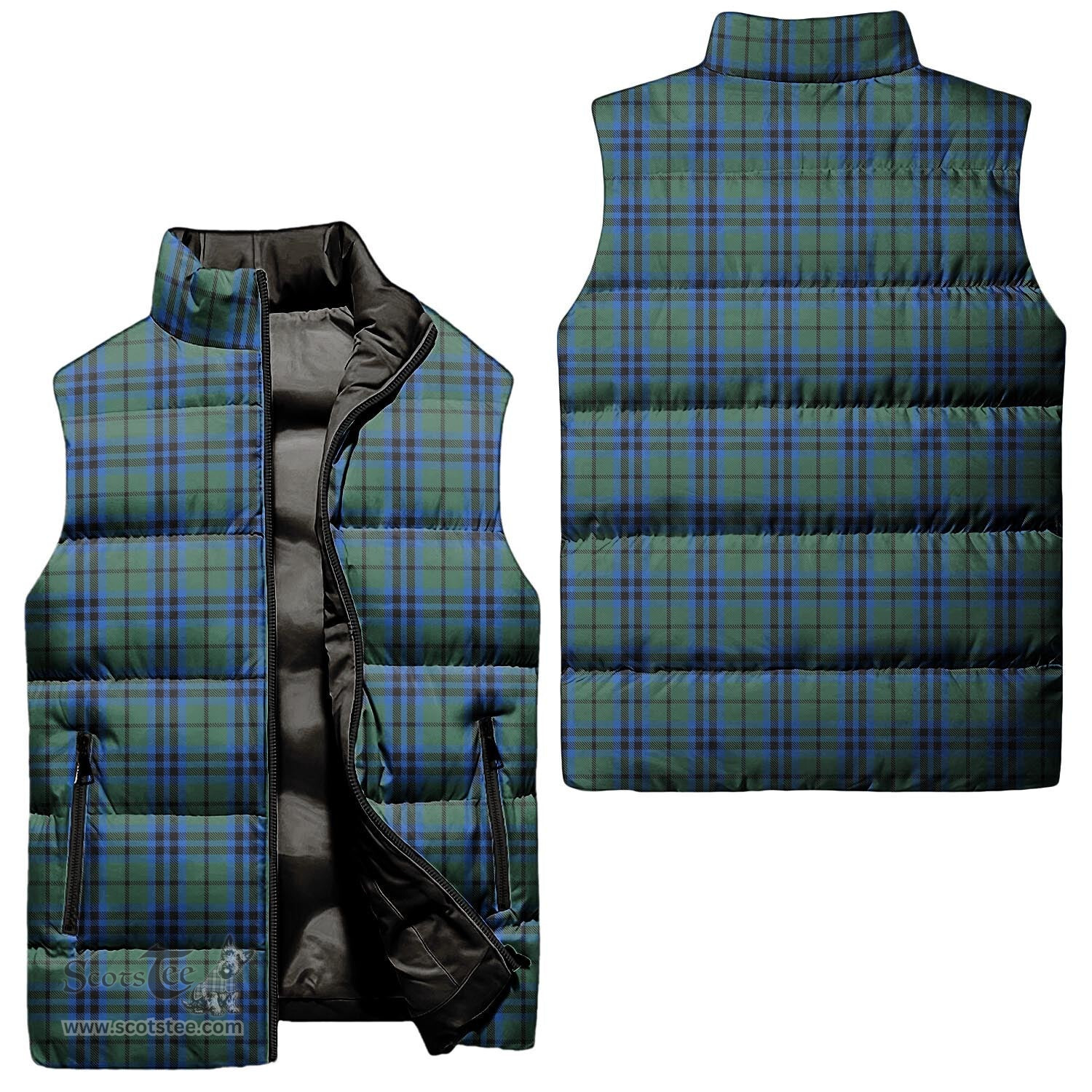 Scottish Marshall Tartan Tartan Puffer Vest, Tartan Plaid Sleeveless Down Jacket Scottish Plaid Tartan Plaid - ScotsTee - scotstee.com