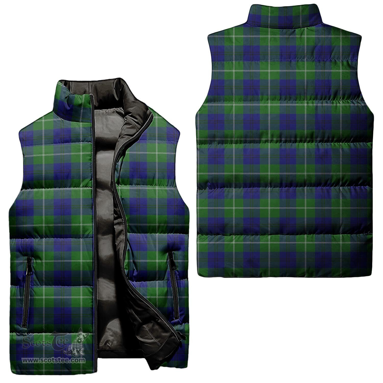 Scottish Oliphant Modern Tartan Tartan Puffer Vest, Tartan Plaid Sleeveless Down Jacket Scottish Plaid Tartan Plaid - ScotsTee - scotstee.com