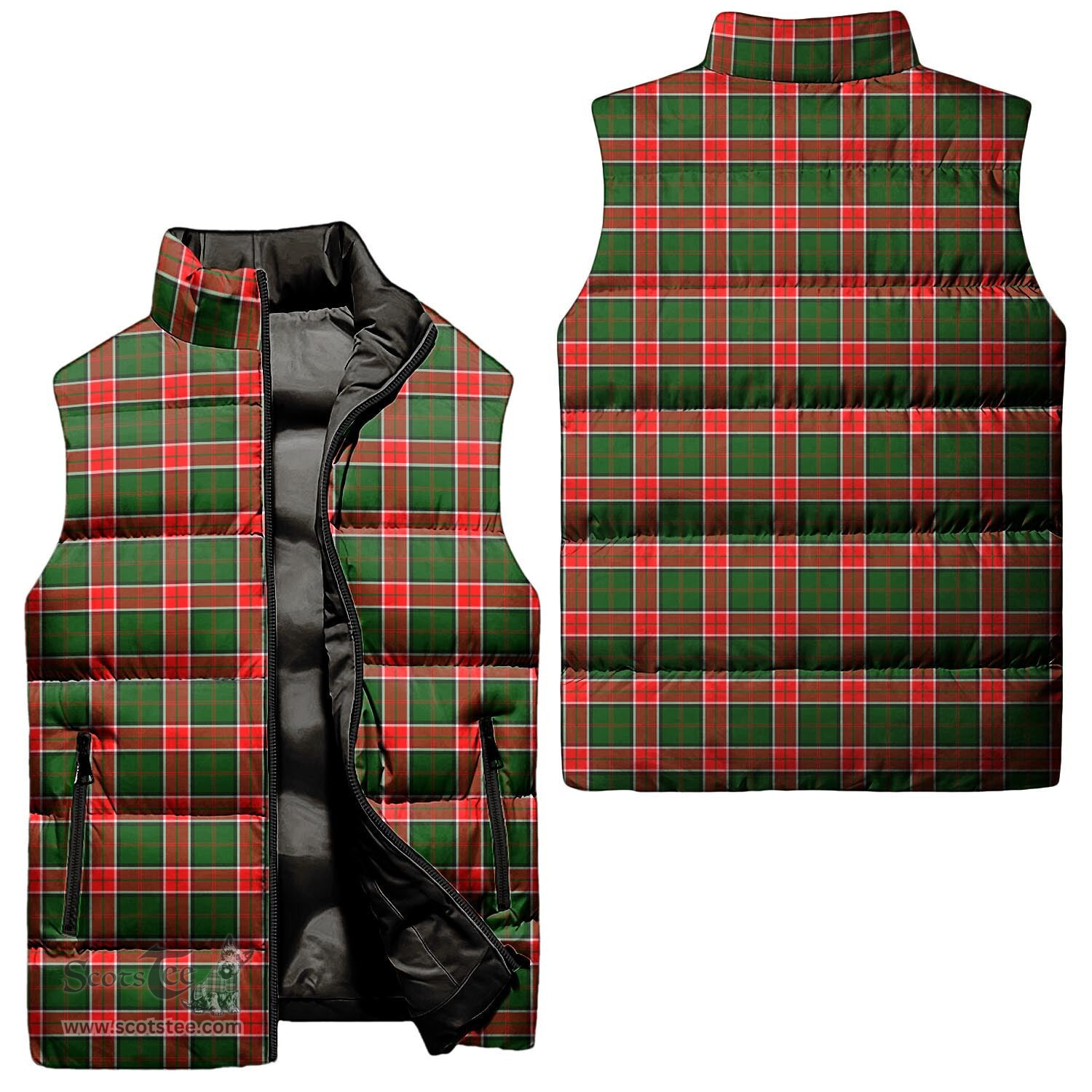 Scottish Pollock Modern Tartan Tartan Puffer Vest, Tartan Plaid Sleeveless Down Jacket Scottish Plaid Tartan Plaid - ScotsTee - scotstee.com