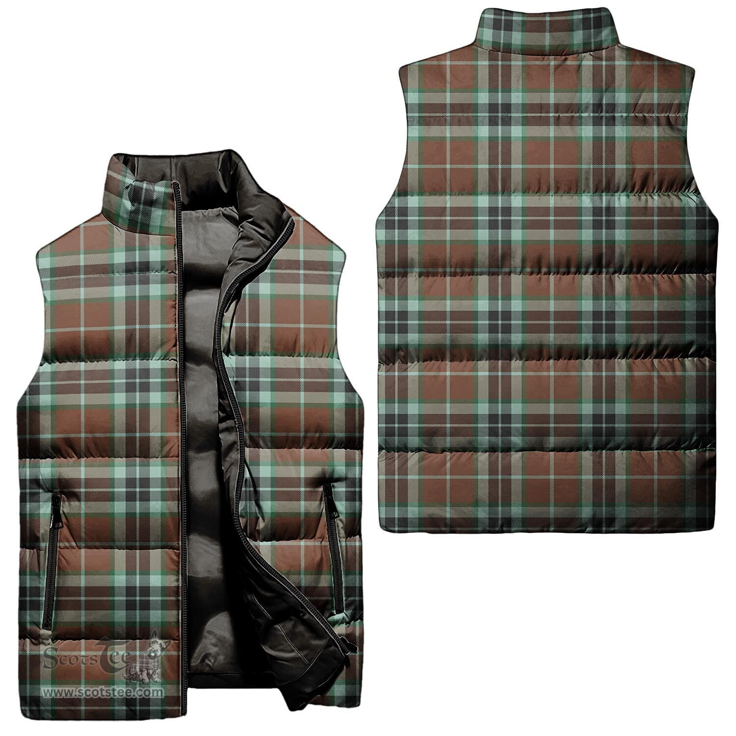 Scottish Thomson Hunting Modern Tartan Tartan Puffer Vest, Tartan Plaid Sleeveless Down Jacket Scottish Plaid Tartan Plaid - ScotsTee - scotstee.com