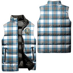 Scottish Stewart Muted Blue Clan Tartan Puffer Vest, Family Crest Plaid Sleeveless Down Jacket Scottish Plaid Tartan Plaid - ScotsTee - scotstee.com