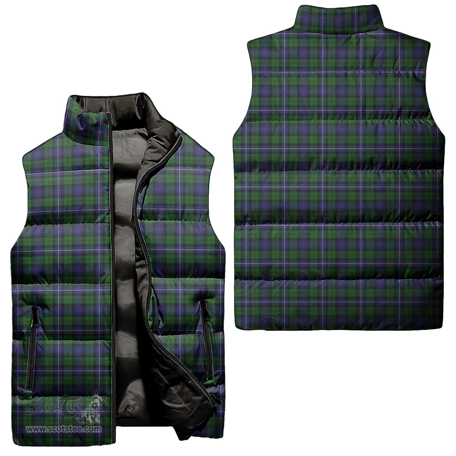 Scottish Robertson Hunting Tartan Tartan Puffer Vest, Tartan Plaid Sleeveless Down Jacket Scottish Plaid Tartan Plaid - ScotsTee - scotstee.com