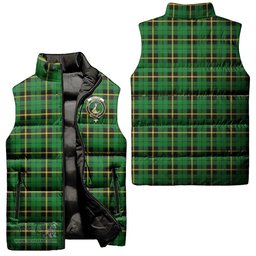 Scottish Wallace Hunting Green Clan Tartan Puffer Vest, Family Crest Plaid Sleeveless Down Jacket Scottish Plaid Tartan Plaid - ScotsTee - scotstee.com