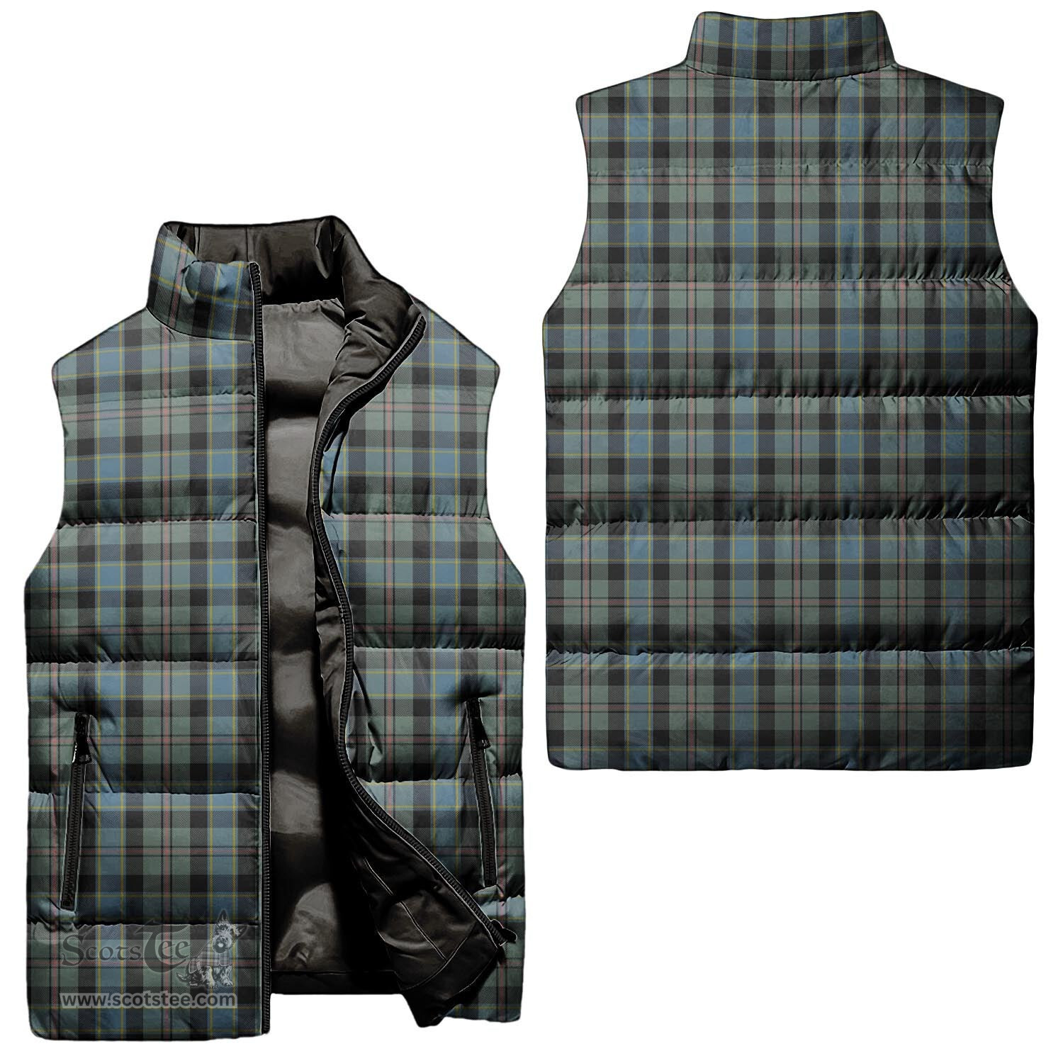 Scottish Ogilvie (Ogilvy) Hunting Tartan Tartan Puffer Vest, Tartan Plaid Sleeveless Down Jacket Scottish Plaid Tartan Plaid - ScotsTee - scotstee.com