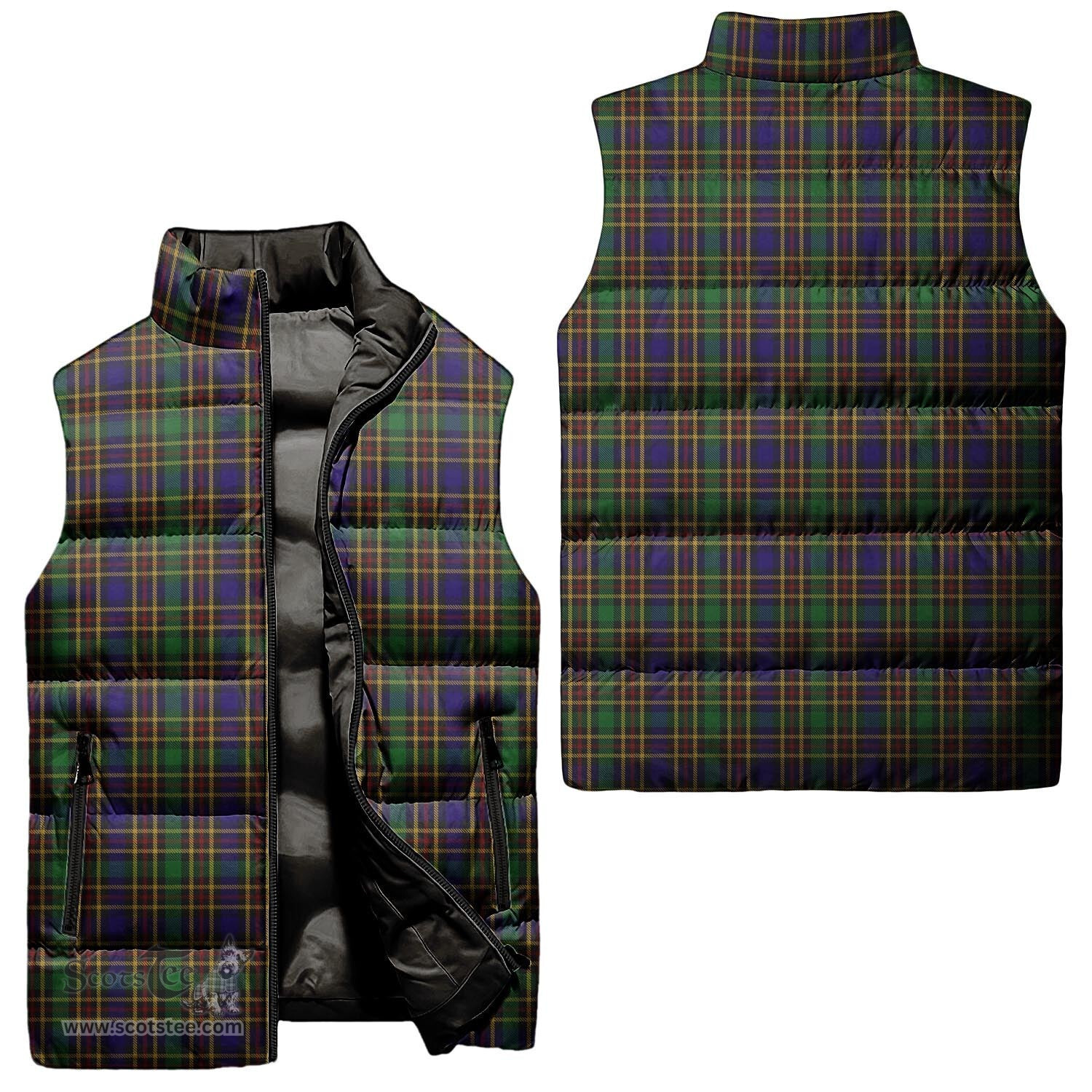 Scottish Vosko Tartan Tartan Puffer Vest, Tartan Plaid Sleeveless Down Jacket Scottish Plaid Tartan Plaid - ScotsTee - scotstee.com
