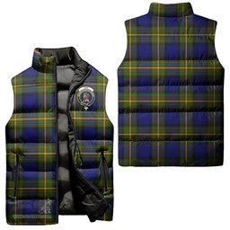Scottish Muir Clan Tartan Puffer Vest, Family Crest Plaid Sleeveless Down Jacket Scottish Plaid Tartan Plaid - ScotsTee - scotstee.com
