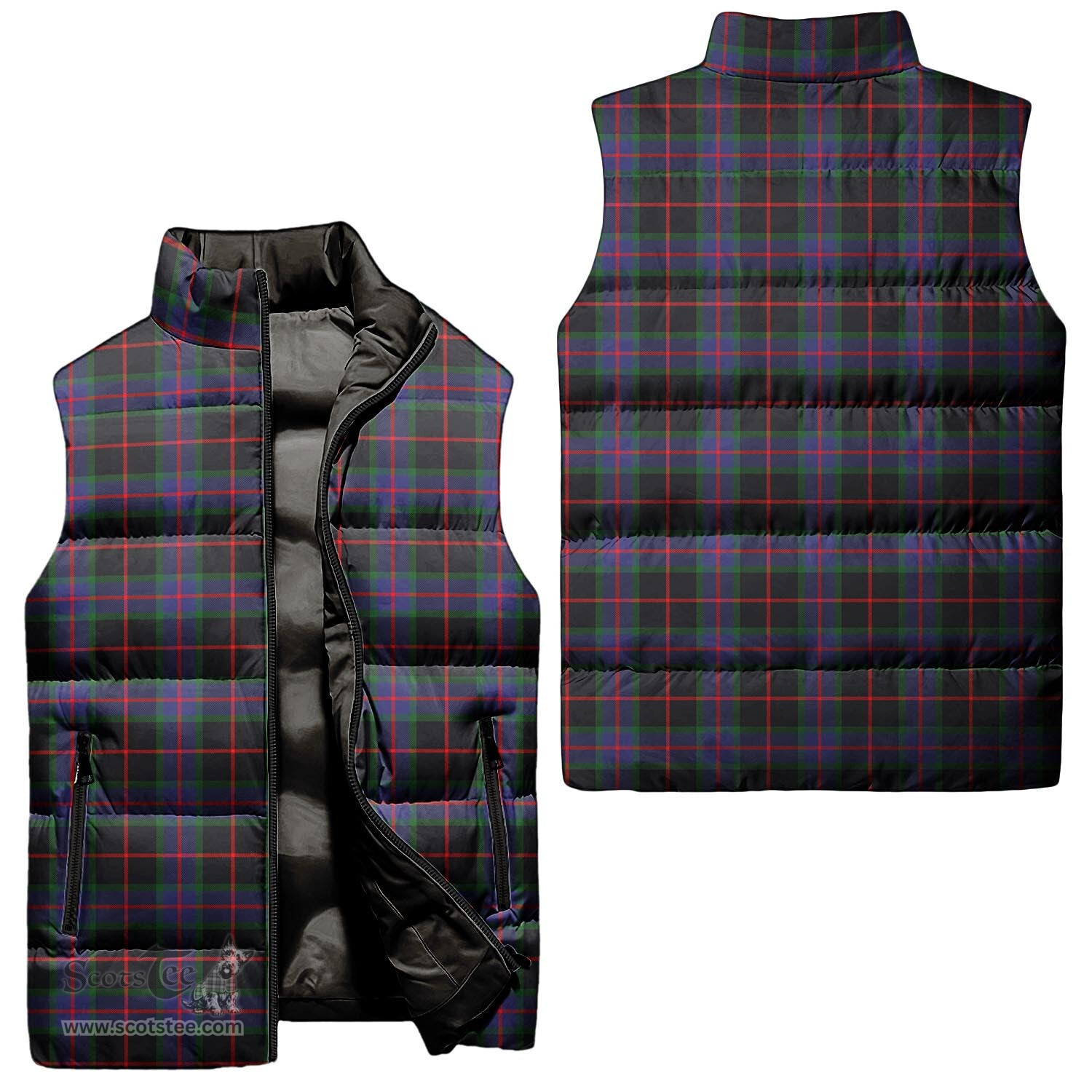 Scottish Nairn Tartan Tartan Puffer Vest, Tartan Plaid Sleeveless Down Jacket Scottish Plaid Tartan Plaid - ScotsTee - scotstee.com