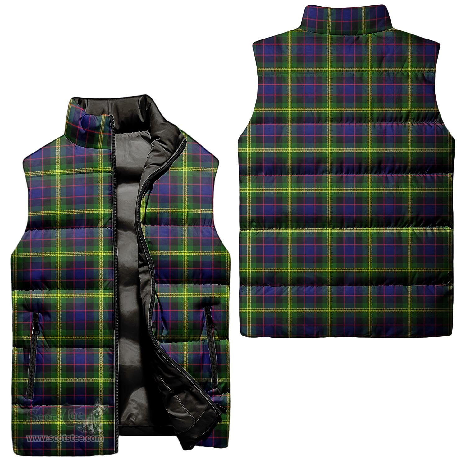 Scottish Watson Modern Tartan Tartan Puffer Vest, Tartan Plaid Sleeveless Down Jacket Scottish Plaid Tartan Plaid - ScotsTee - scotstee.com