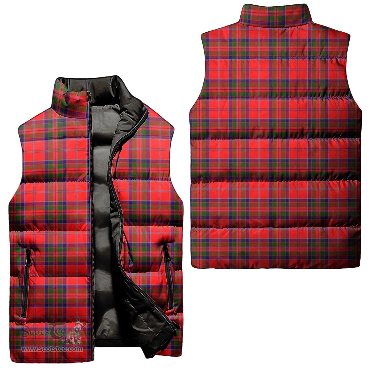 Scottish MacGillivray Modern Tartan Tartan Puffer Vest, Tartan Plaid Sleeveless Down Jacket Scottish Plaid Tartan Plaid - ScotsTee - scotstee.com