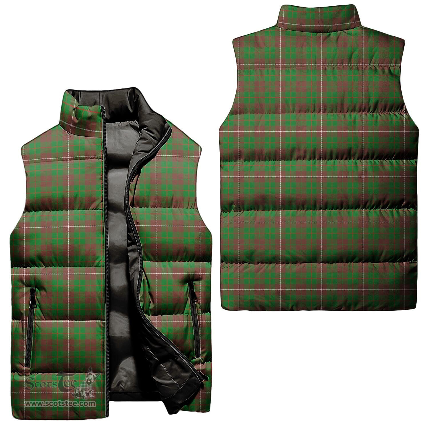 Scottish MacKinnon Hunting Modern Tartan Tartan Puffer Vest, Tartan Plaid Sleeveless Down Jacket Scottish Plaid Tartan Plaid - ScotsTee - scotstee.com