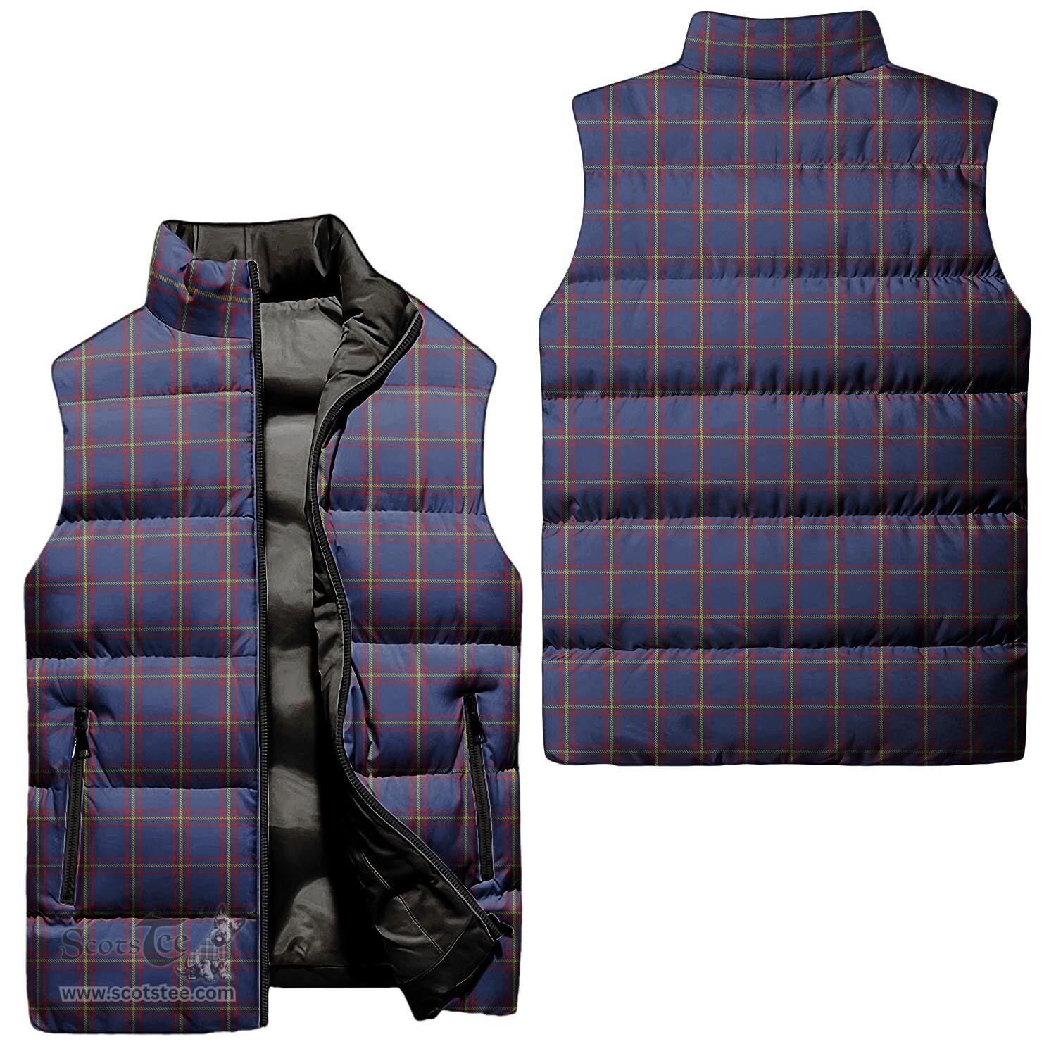 Scottish MacLaine of Lochbuie Tartan Tartan Puffer Vest, Tartan Plaid Sleeveless Down Jacket Scottish Plaid Tartan Plaid - ScotsTee - scotstee.com