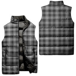 Scottish MacLean Black and White Tartan Tartan Puffer Vest, Tartan Plaid Sleeveless Down Jacket Scottish Plaid Tartan Plaid - ScotsTee - scotstee.com