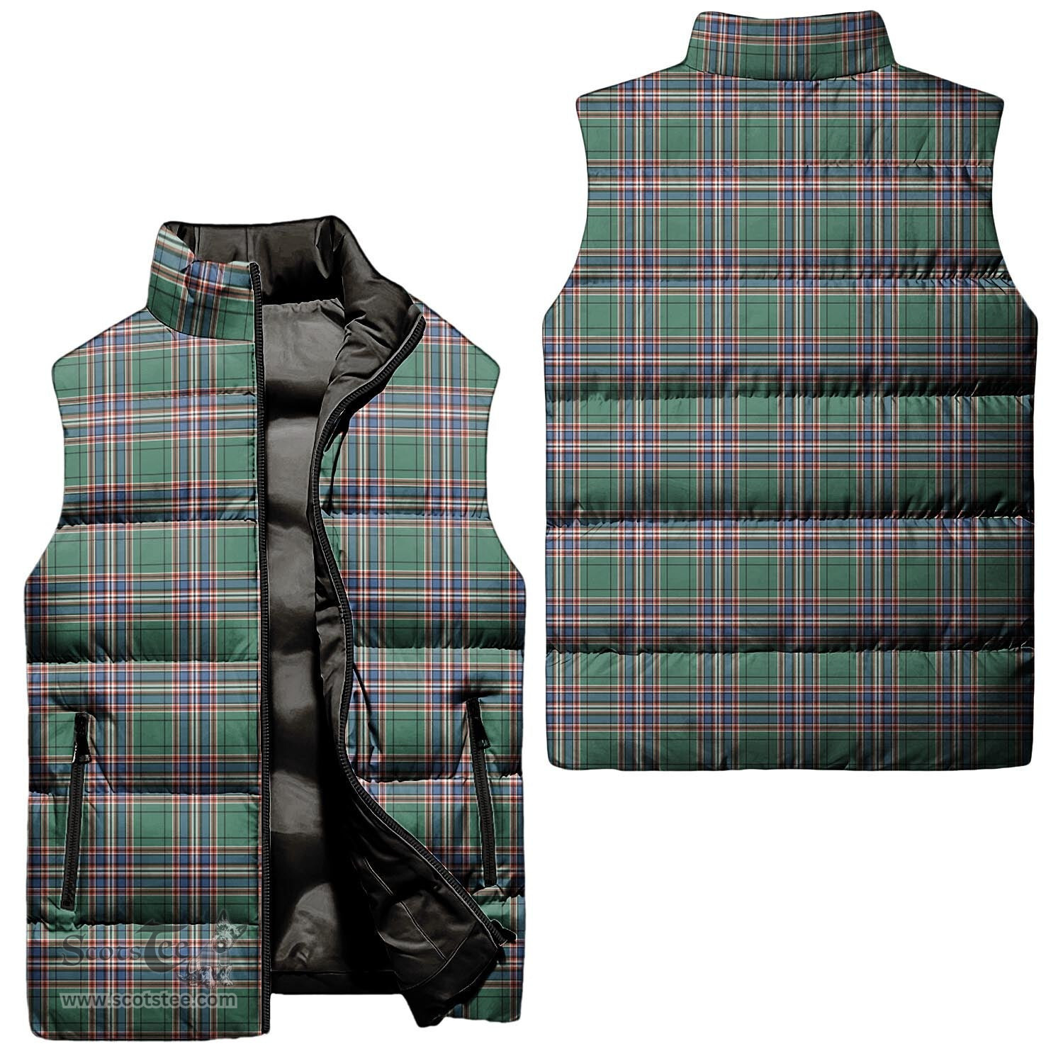 Scottish MacFarlane Hunting Ancient Tartan Tartan Puffer Vest, Tartan Plaid Sleeveless Down Jacket Scottish Plaid Tartan Plaid - ScotsTee - scotstee.com