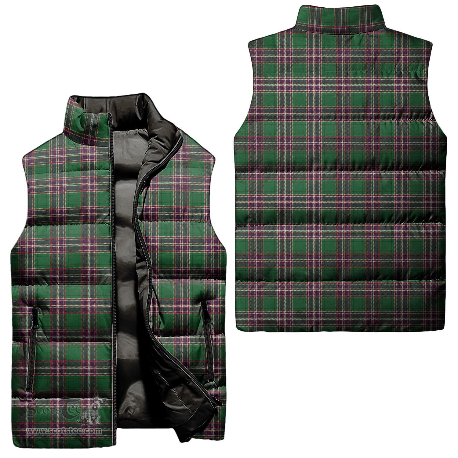 Scottish MacFarlane Hunting Tartan Tartan Puffer Vest, Tartan Plaid Sleeveless Down Jacket Scottish Plaid Tartan Plaid - ScotsTee - scotstee.com