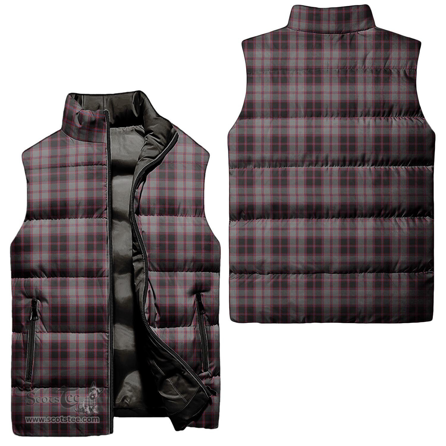 Scottish MacPherson Hunting Tartan Tartan Puffer Vest, Tartan Plaid Sleeveless Down Jacket Scottish Plaid Tartan Plaid - ScotsTee - scotstee.com
