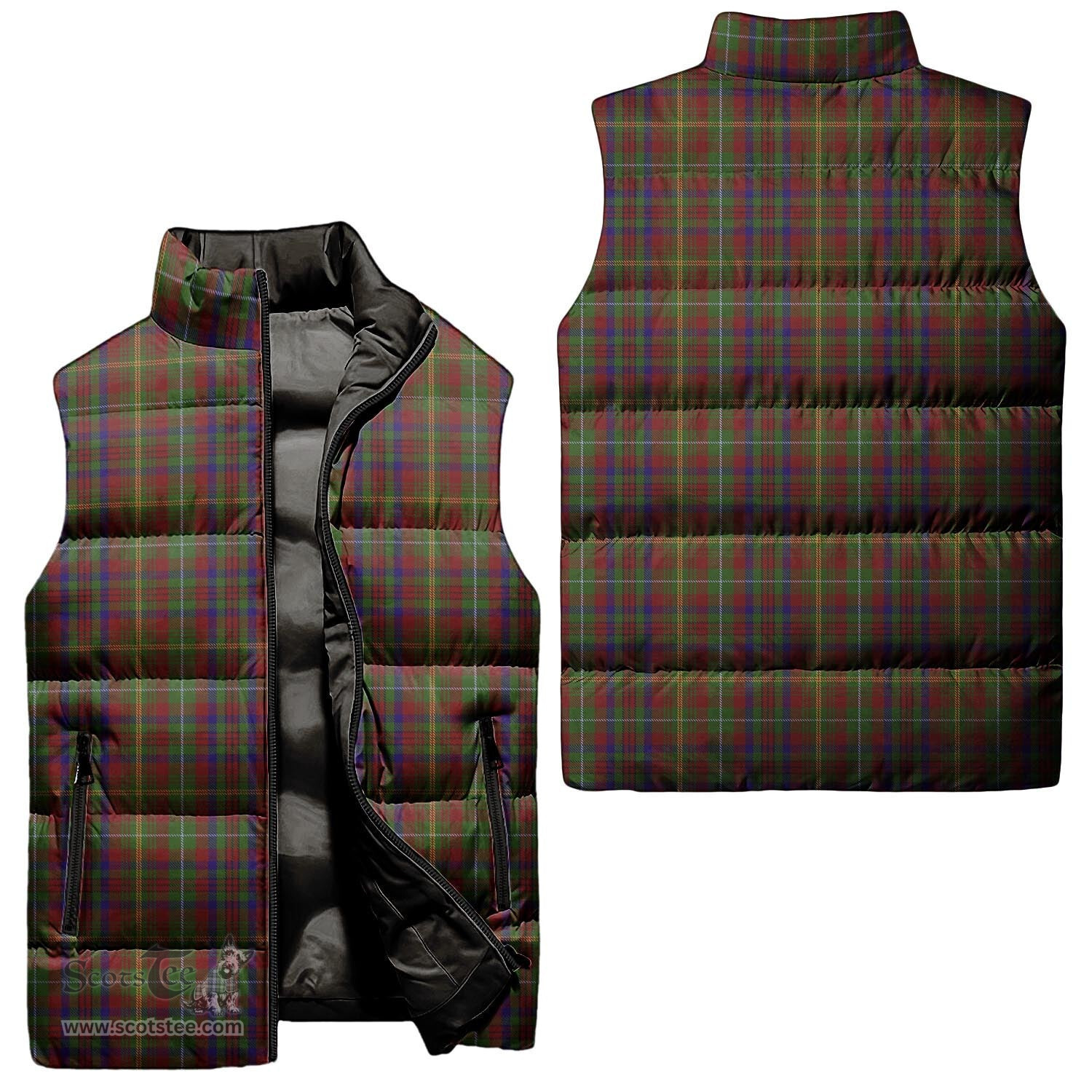 Scottish MacMaster Tartan Tartan Puffer Vest, Tartan Plaid Sleeveless Down Jacket Scottish Plaid Tartan Plaid - ScotsTee - scotstee.com