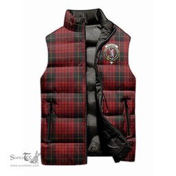 Scottish MacQueen Clan Tartan Puffer Vest, Family Crest Plaid Sleeveless Down Jacket Scottish Plaid Tartan Plaid - ScotsTee - scotstee.com