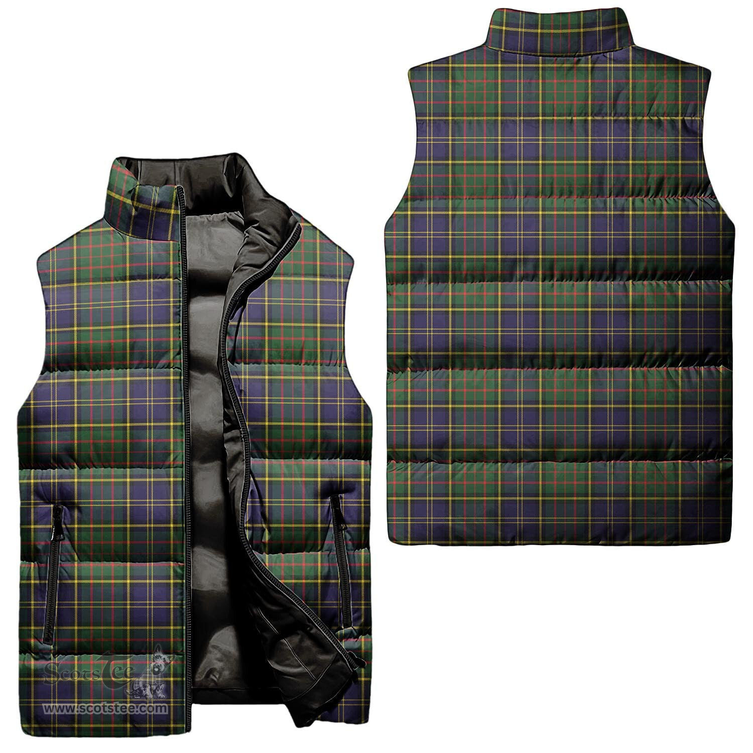 Scottish MacMillan Hunting Modern Tartan Tartan Puffer Vest, Tartan Plaid Sleeveless Down Jacket Scottish Plaid Tartan Plaid - ScotsTee - scotstee.com