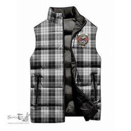 Scottish MacLeod Black and White Clan Tartan Puffer Vest, Family Crest Plaid Sleeveless Down Jacket Scottish Plaid Tartan Plaid - ScotsTee - scotstee.com