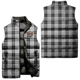 Scottish MacLeod Black and White Clan Tartan Puffer Vest, Family Crest Plaid Sleeveless Down Jacket Scottish Plaid Tartan Plaid - ScotsTee - scotstee.com