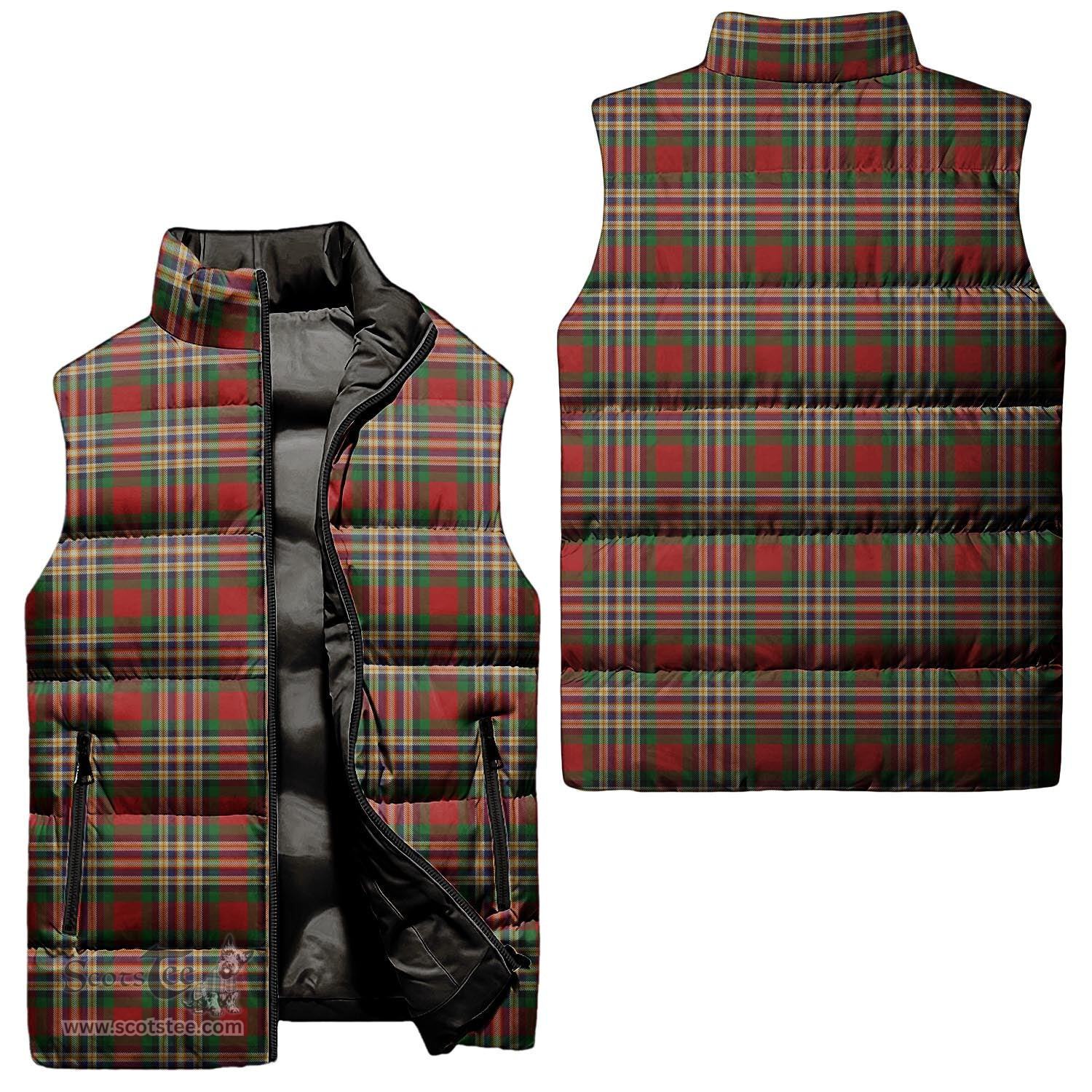 Scottish MacGill Tartan Tartan Puffer Vest, Tartan Plaid Sleeveless Down Jacket Scottish Plaid Tartan Plaid - ScotsTee - scotstee.com