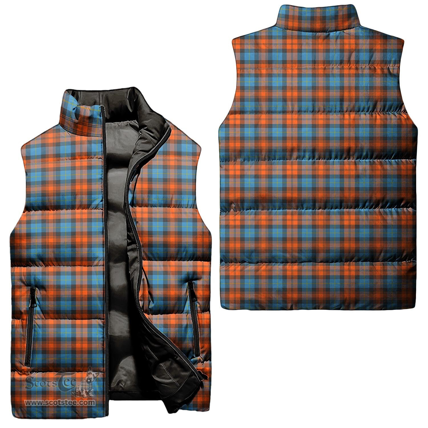 Scottish MacLachlan Ancient Tartan Tartan Puffer Vest, Tartan Plaid Sleeveless Down Jacket Scottish Plaid Tartan Plaid - ScotsTee - scotstee.com