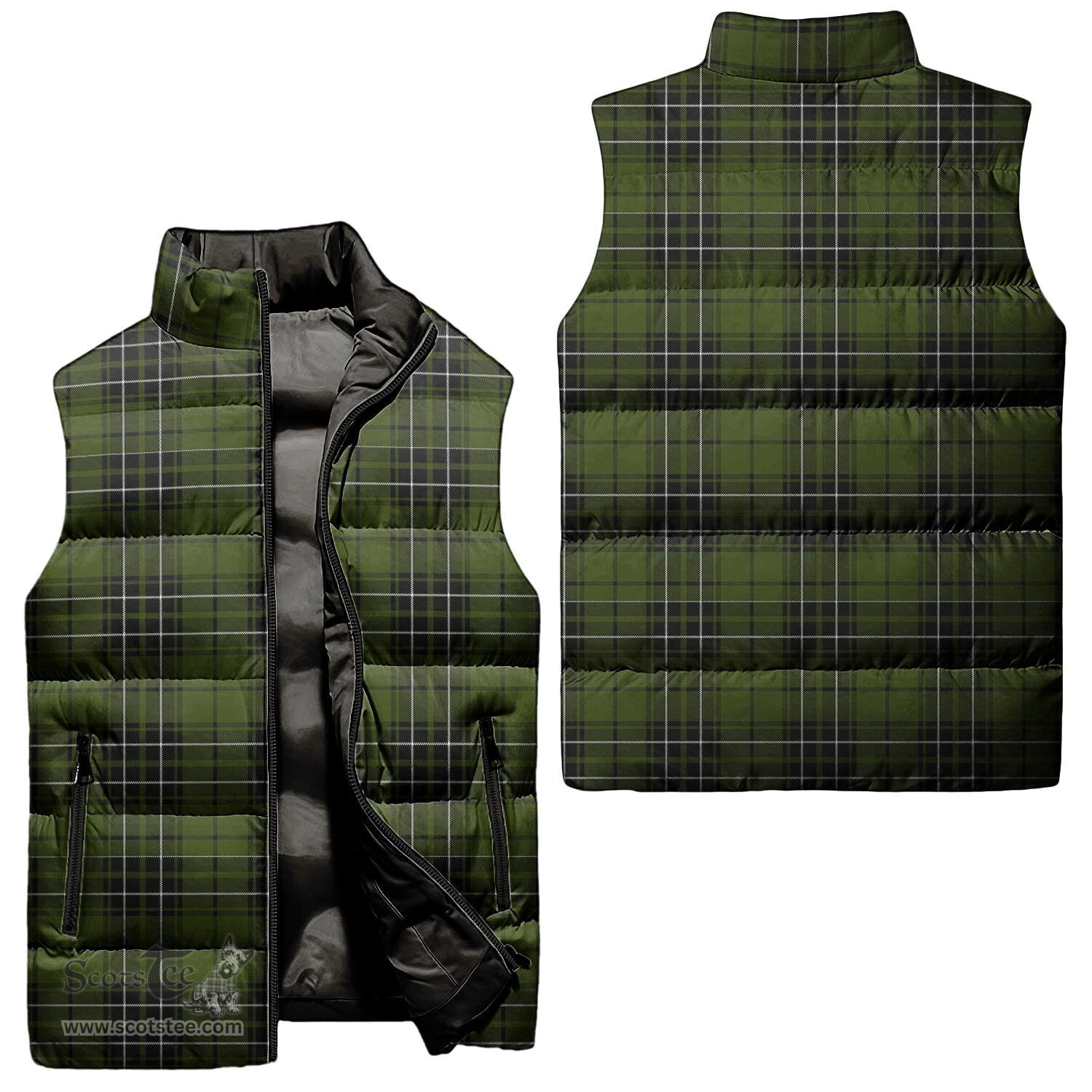 Scottish MacLean Hunting Tartan Tartan Puffer Vest, Tartan Plaid Sleeveless Down Jacket Scottish Plaid Tartan Plaid - ScotsTee - scotstee.com