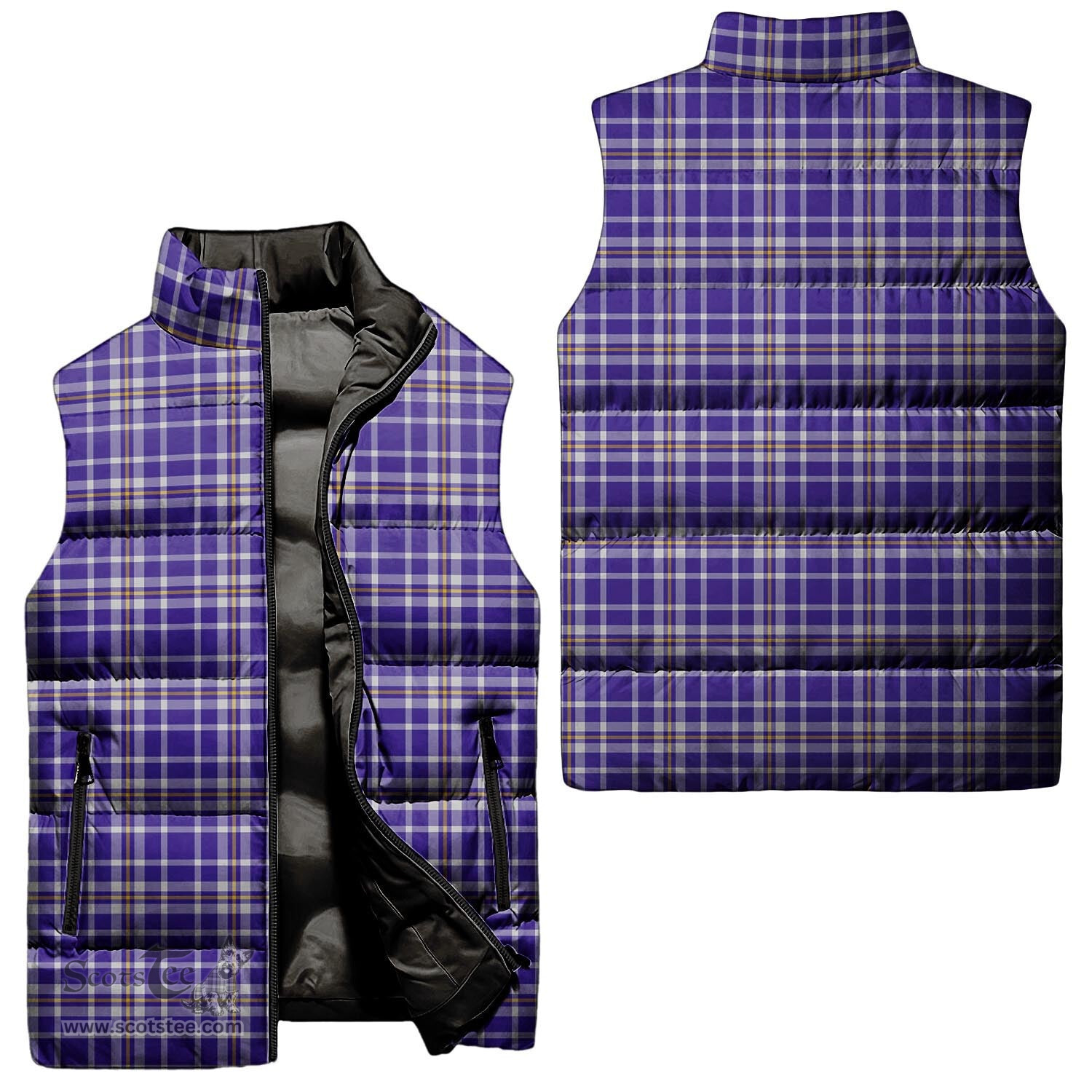 Scottish Ochterlony Tartan Tartan Puffer Vest, Tartan Plaid Sleeveless Down Jacket Scottish Plaid Tartan Plaid - ScotsTee - scotstee.com