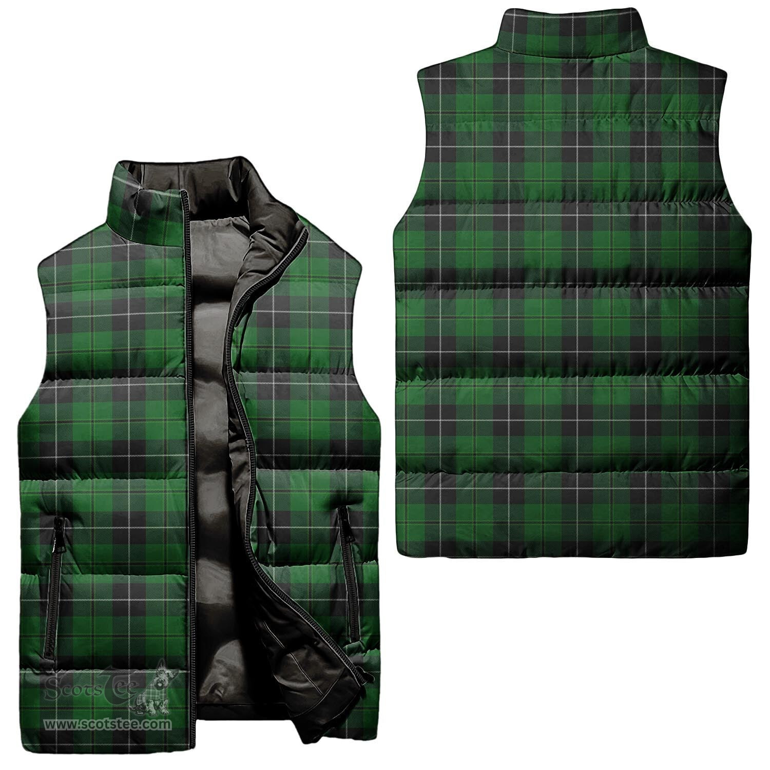 Scottish Raeside Tartan Tartan Puffer Vest, Tartan Plaid Sleeveless Down Jacket Scottish Plaid Tartan Plaid - ScotsTee - scotstee.com