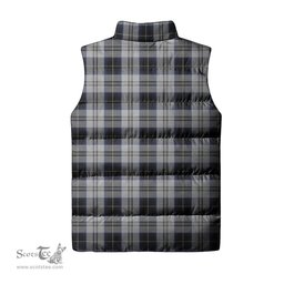 Scottish Menzies Black Dress Tartan Tartan Puffer Vest, Tartan Plaid Sleeveless Down Jacket Scottish Plaid Tartan Plaid - ScotsTee - scotstee.com