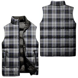 Scottish Menzies Black Dress Tartan Tartan Puffer Vest, Tartan Plaid Sleeveless Down Jacket Scottish Plaid Tartan Plaid - ScotsTee - scotstee.com