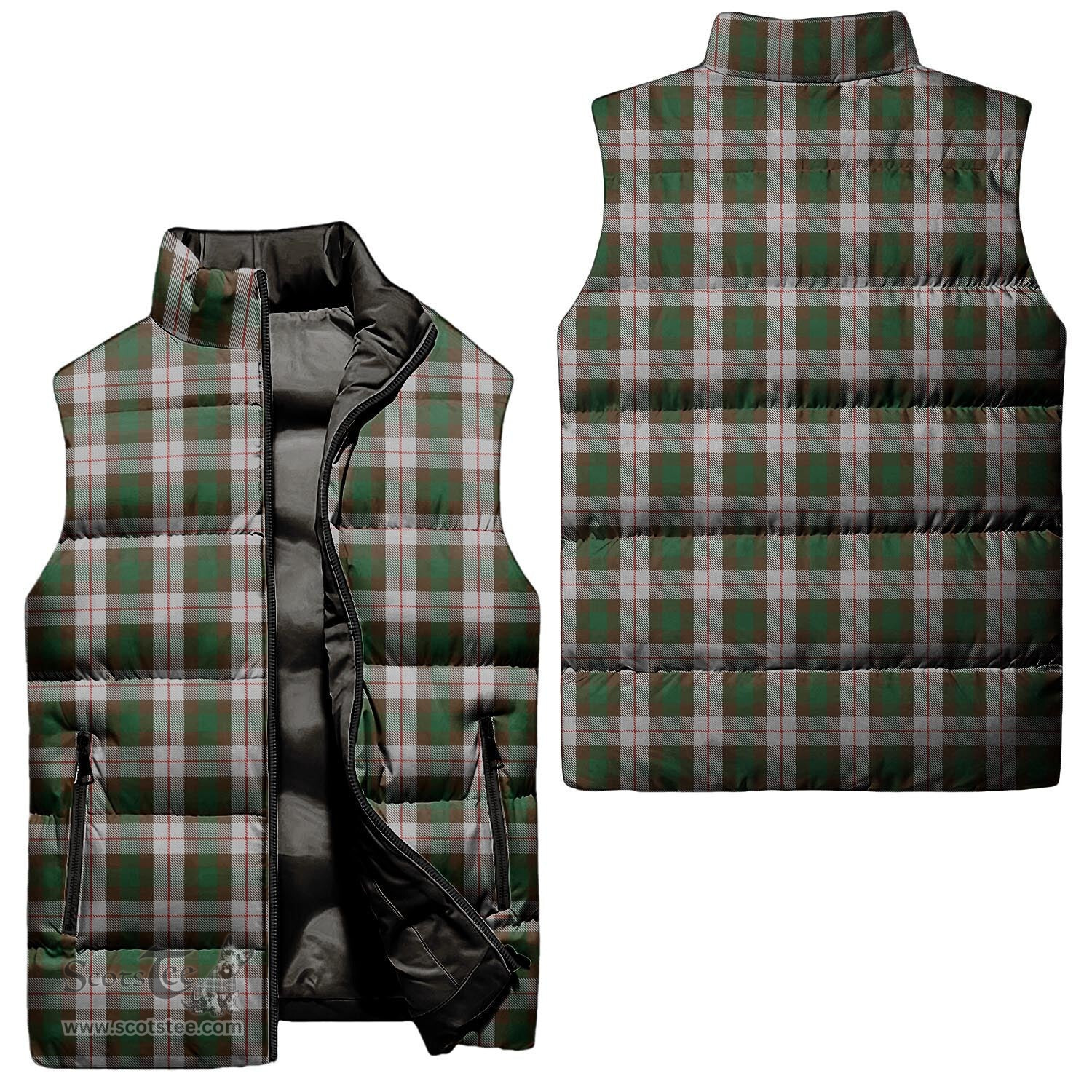 Scottish MacKinnon Dress Tartan Tartan Puffer Vest, Tartan Plaid Sleeveless Down Jacket Scottish Plaid Tartan Plaid - ScotsTee - scotstee.com