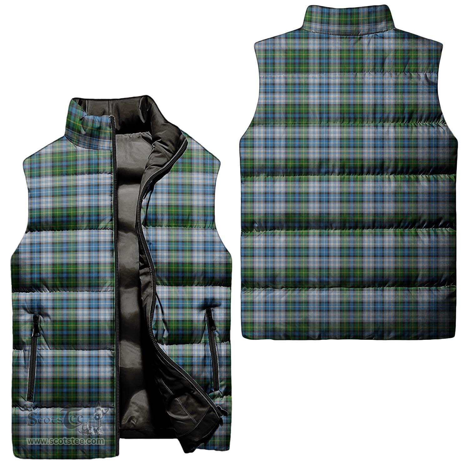 Scottish MacNeil Dress Tartan Tartan Puffer Vest, Tartan Plaid Sleeveless Down Jacket Scottish Plaid Tartan Plaid - ScotsTee - scotstee.com