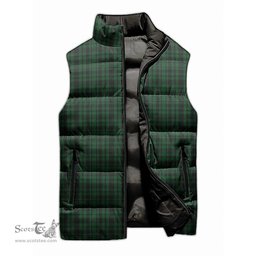 Scottish Menzies Green Tartan Tartan Puffer Vest, Tartan Plaid Sleeveless Down Jacket Scottish Plaid Tartan Plaid - ScotsTee - scotstee.com