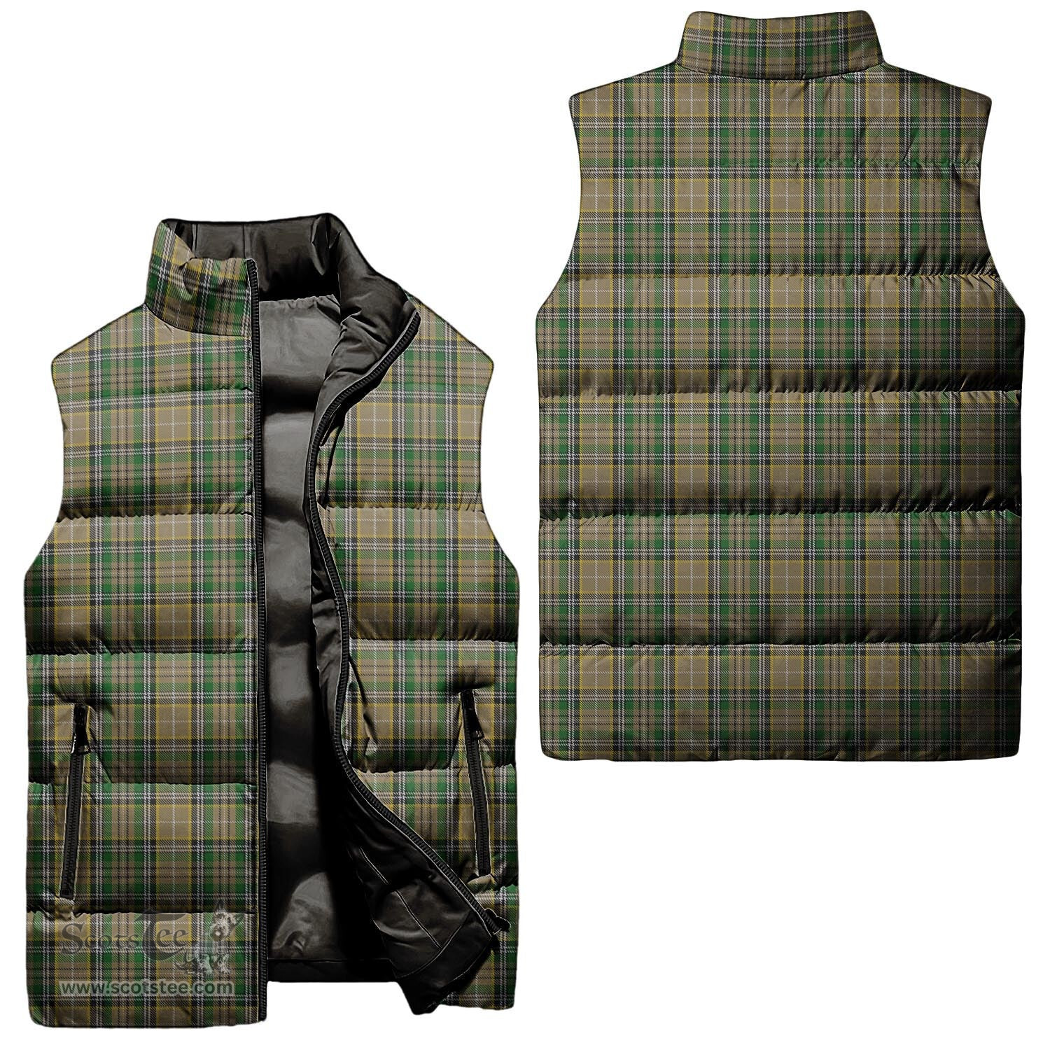 Scottish O'Farrell Tartan Tartan Puffer Vest, Tartan Plaid Sleeveless Down Jacket Scottish Plaid Tartan Plaid - ScotsTee - scotstee.com